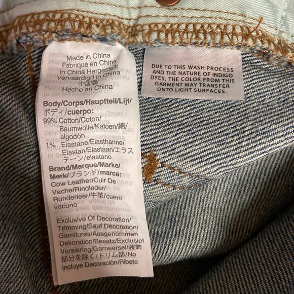 Madewell Blue The Perfect Vintage Tapered Rip Knee High Rise Crop Denim Jeans 28 - Picture 7 of 7